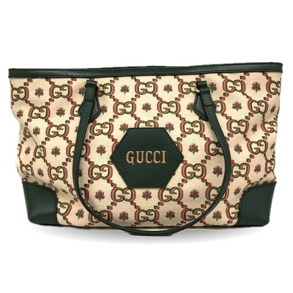 GUCCI Authentic Green Leather Tote Bag - Picture 1 of 5